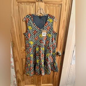 Toad&Co sleeveless Marley Dress Size L North Shore Lily Print NWT